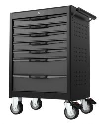 BOXO Gereedschapswagen met 7 laden en MIS-systeem 681x459x1000 mm, zwart/grijs, 330-dlg.