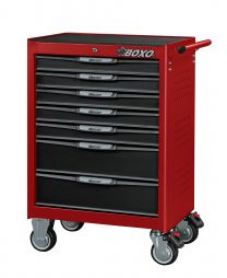 Gereedschapswagen met 7 laden en MIS-systeem rood - 681x459x1000 mm