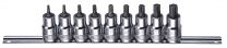 1/2" TX Dopsleutelset op rail 9-dlg.