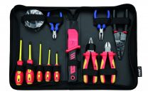 VDE 1000 V Geïsoleerde gereedschapsset in nylon etui 12-dlg. 