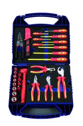 3/8" VDE 1000 V Geïsoleerde gereedschapsset in multifunctionele koffer 33-dlg.