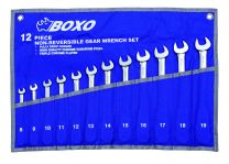 Omkeerbare steek- ringratelsleutelset in etui 12-dlg.