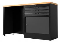 BOXO OSM werkbank met houten werkblad en gereedschapswagen