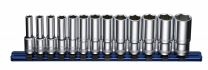 3/8" Dopsleutelset lang op rail 13-dlg.