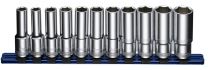 1/2" Dopsleutelset lang op rail 11-dlg.