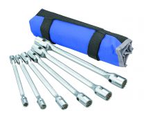 Dubbele kniegewrichtsleutelset in etui 6-dlg.