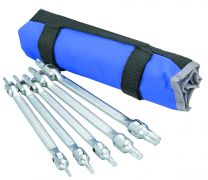 BOXO Dubbele TX-kniegewricht-sleutelset in etui 5-dlg.